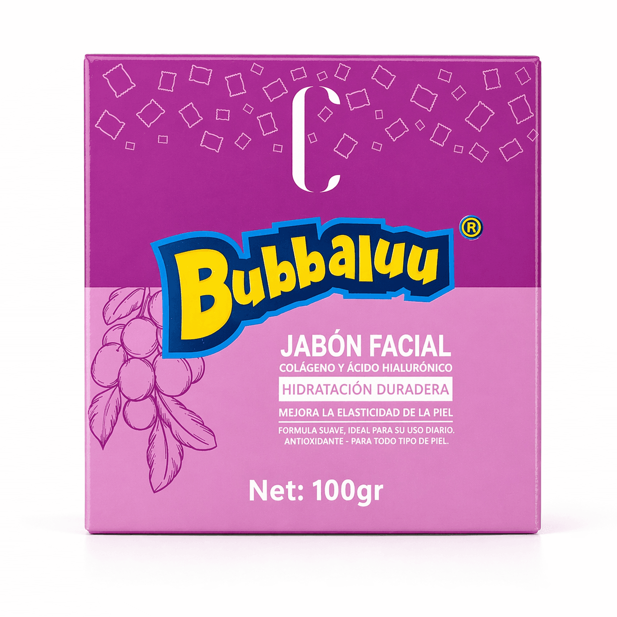 Jabón Facial Hidratante Bubbaluu Colágeno 100 g - Imagen 1